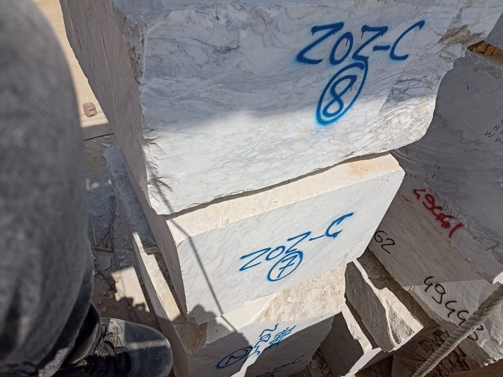 White Italian Carrara Block No. # ZOZ-C 7