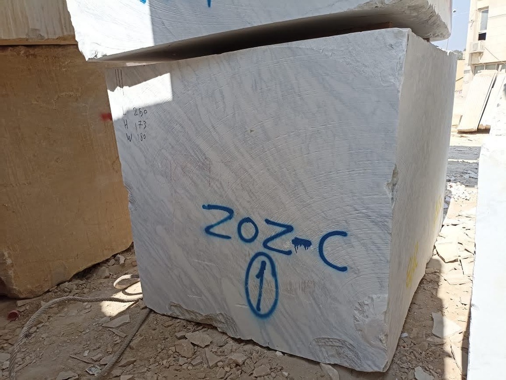 White Italian Carrara Block No. # ZOZ-C 1